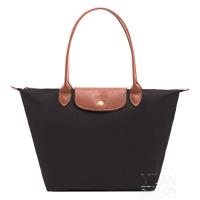 Longchamp 經典長提把防水尼龍 水餃包 肩背包-小 (黑)
