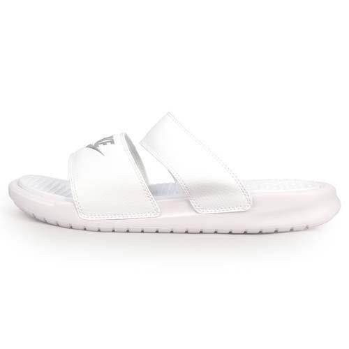 NIKE WMNS BENASSI DUO ULTRA SLIDE女涼拖鞋-戲水 白銀