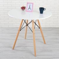 Homelike 亞伯造型圓桌(亮麗白)