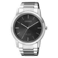 CITIZEN 星辰 鈦金屬光動能極簡手錶 灰x銀 41mm AW2020-82H
