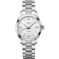 LONGINES浪琴 Conquest 征服者經典機械女錶 白x銀 34mm L23854766