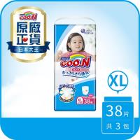 GOO.N日本大王尿布 女褲型XL-境內版透氣舒柔(38片X3串)(新舊版隨機出貨)