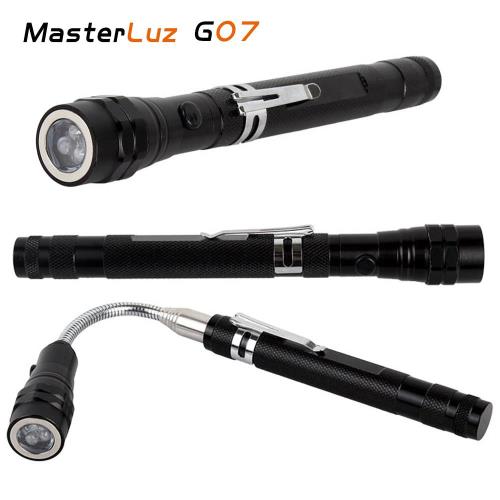 MasterLuz G07 LED單磁伸縮軟管吸物手電筒