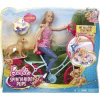 【 MATTEL 】單車芭比與狗狗兜風組