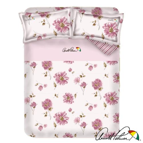 Arnold Palmer雨傘牌愛戀紅妍-40紗精梳純棉床包被套雙人加大四件組