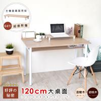 【Hopma】多功能巧收圓腳工作桌(附電腦螢幕架)-二色可選
