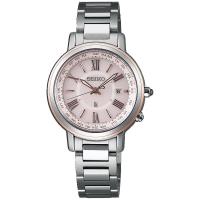 SEIKO 精工LUKIA 太陽能鈦金屬 羅馬時尚電波女錶(粉/30mm) 1B25-0AV0P SSQV028J