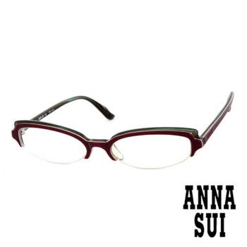 Anna Sui 日本安娜蘇 個性時尚質感造型平光眼鏡(紫) AS099E01