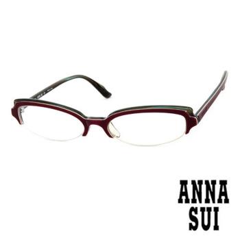 Anna Sui 日本安娜蘇 個性時尚質感造型平光眼鏡(紫) AS099E01
