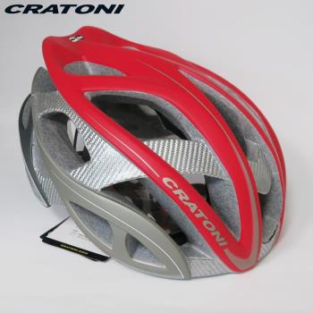 CRATONI 德國專業品牌 TERRON 公路車用安全帽/碳纖維支架-紅