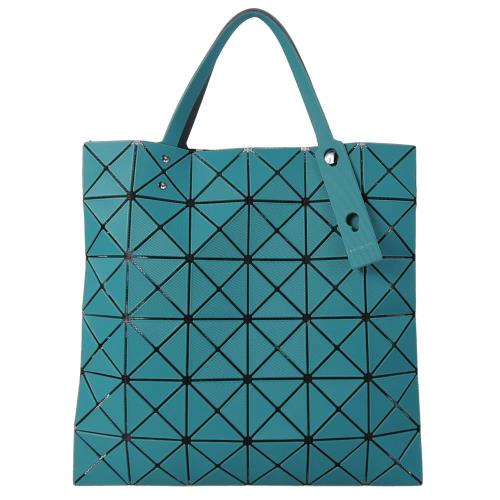 ISSEY MIYAKE 三宅一生 BAOBAO 霧面6x6斜紋手提包(孔雀綠)