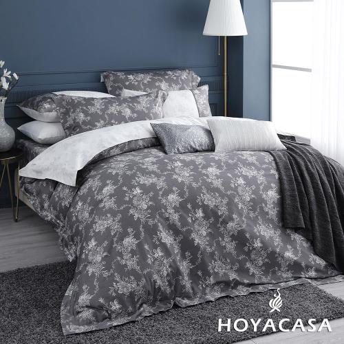HOYACASA香榭麗舍 特大六件式300織長纖細棉兩用被床包組-配加大被套-贈舒眠枕2入