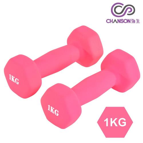 強生CHANSON 彩色鑄鐵六角啞鈴(1KG-2支)