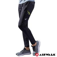 【AIRWALK】男款剪接運動長褲-男-黑色