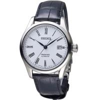 SEIKO精工 Presage Enamel 琺瑯機械男錶-白/39mm(SPB047J1)