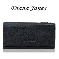 【Diana Janes 黛安娜】牛皮三折多層長夾-黑
