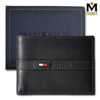 【Tommy】Tommy Hilfiger 牛皮夾 多卡夾 中標設計 獨立卡夾 品牌盒裝/黑色
