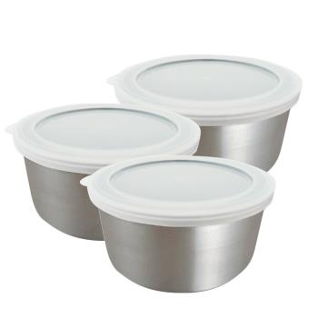 日本ECHO 不銹鋼深型保鮮盒12cm-附蓋(3入組)