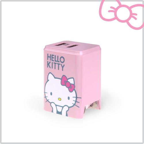 Hello Kitty 2.4A隱藏式雙孔USB充電器_KT-AC240