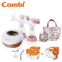 日本Combi 雙邊吸乳器+防溢乳墊*3盒+春漾收納包組