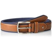 Tommy Hilfiger 2018男時尚織帶皮革覆蓋棕色皮帶(預購)