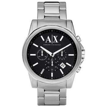 【A│X Armani Exchange】時尚三眼計時腕錶-黑/43mm(AX2084)