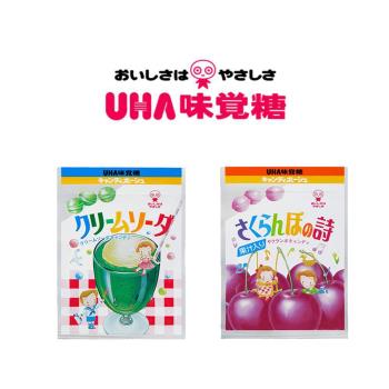 UHA 日本味覺糖-奶油蘇打糖+櫻桃糖共12包