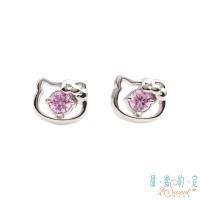 甜蜜約定 HelloKitty 幸運小物kitty純銀耳環-粉紅