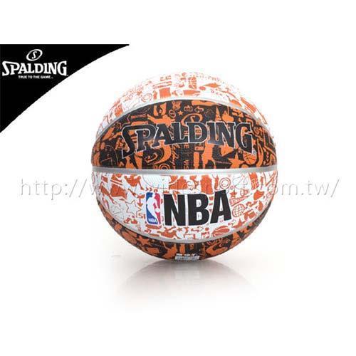 SPALDING NBA 塗鴉系列籃球-7號球 橘黑