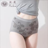 任-【PEILOU】貝柔竹炭抗菌高腰三角褲-玫瑰花