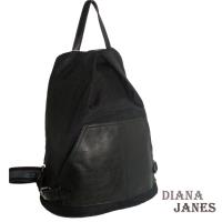 任-【Diana Janes 黛安娜】韓版輕盈尼龍配皮防盜斜開口後背包