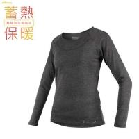 HODARLA 女輕暖保暖衣-台灣製 蓄熱 刷毛 慢跑 路跑 長T T恤 麻花灰