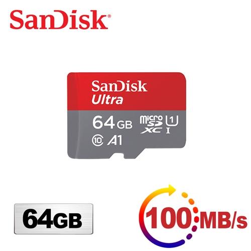 SanDisk Ultra microSDXC UHS-I (A1)64GB記憶卡100MB/s