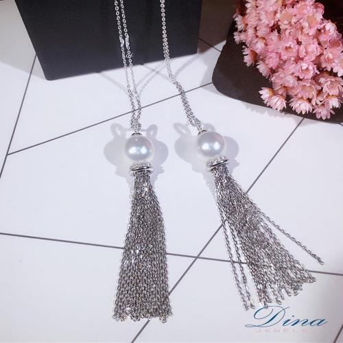 DINA JEWELRY蒂娜珠寶珍珠流蘇 純銀項鏈 (MJ63012)