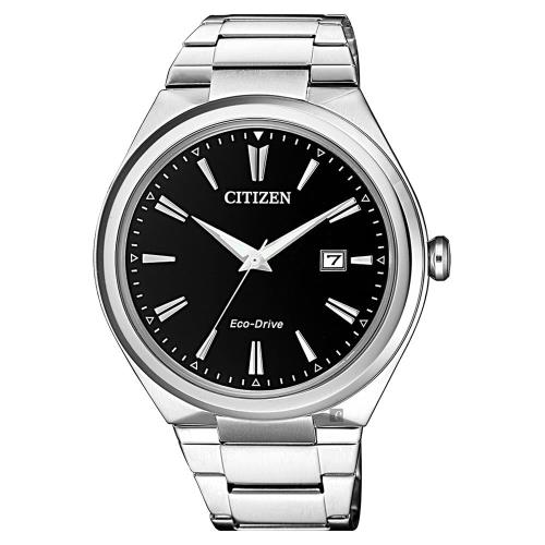 CITIZEN 星辰 光動能簡約手錶-黑x銀/41mm AW1370-51F