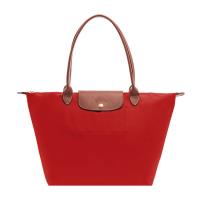 Longchamp 經典長提把防水尼龍 水餃包 肩背包-中 (紅)