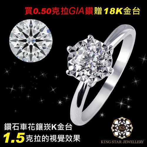 King Star GIA 0.50克拉 F SI2 3VG圓型美鑽