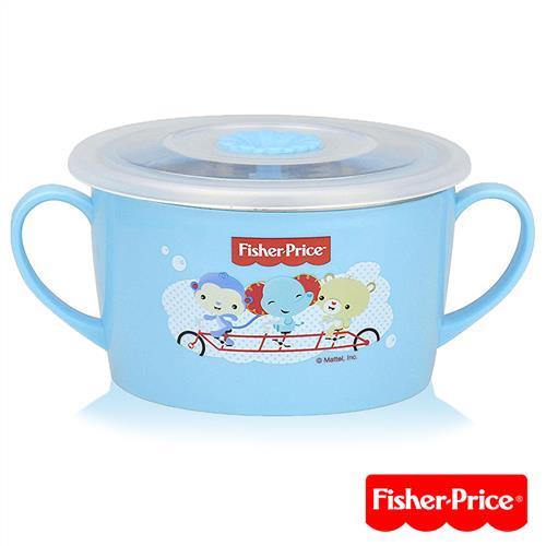 費雪Fisher-Price-雙耳不銹鋼兒童餐具碗-500ml-粉/藍二色可選