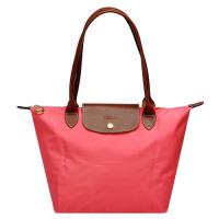LONGCHAMP 經典 Le Pliage系列摺疊長提把水餃手提包(小-櫻花粉)