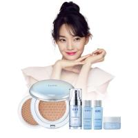 IOPE艾諾碧 貝彩升級自然潤澤底妝組(水潤光透氣墊粉底-貝彩升級版+超導水感玻尿酸潤澤旅行4件組)