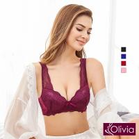 Olivia 無鋼圈加大尺碼美背內衣(酒紅)