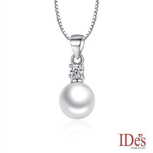 IDes design 簡約淡水貝珠項鍊/白色8mm