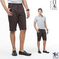 【NST Jeans】日本布料_日式昭和咖啡色短褲(中腰鬆緊修身版) 390(9433)