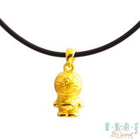 甜蜜約定 Doraemon 真性情哆啦A夢黃金墜子-立體硬金款 送項鍊