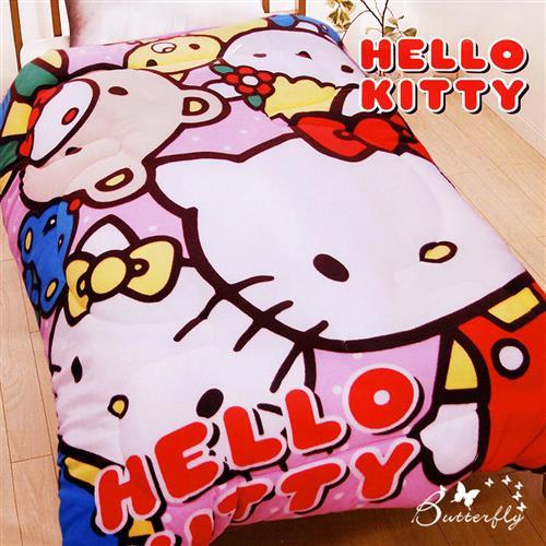 BUTTERFLY-Hello Kitty 搖粒絨刷毛暖暖被-歡樂同好會