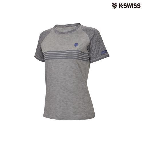 K-Swiss Raglan Poly Tech Tee運動排汗T恤-女-灰