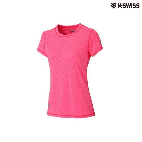 K-Swiss Coverseam Panel Tee排汗T恤-女-玫紅