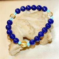 【喨喨飾品】水晶梵文 六字大明咒 / 青金 手鍊 A603