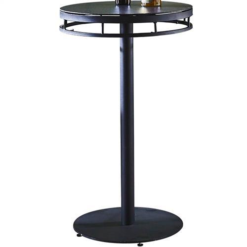 【AT HOME】工業風設計卡恩2尺圓形仿岩燒玻面鐵藝洽談桌休閒桌吧台桌餐桌(60*60*100cm)