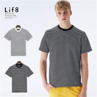 Life8-Casual 微彈柔紗 立體條文圓領T-10041